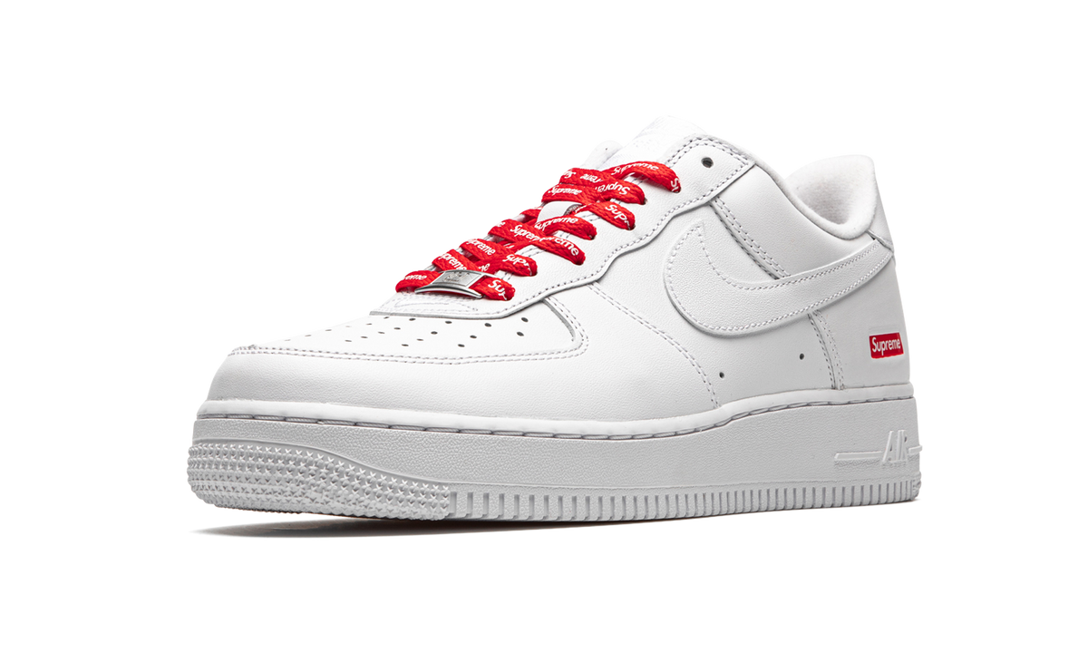 Mens Nike Air Force 1 Low Supreme - Mini Box Logo White White White White/White - View 4 - CU9225 100