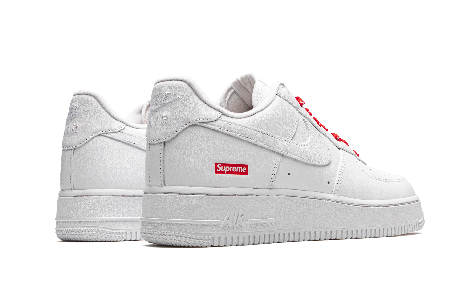 Mens Nike Air Force 1 Low Supreme - Mini Box Logo White White White White/White - View 3 - CU9225 100