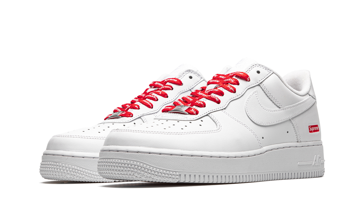 Mens Nike Air Force 1 Low Supreme - Mini Box Logo White White White White/White - View 2 - CU9225 100
