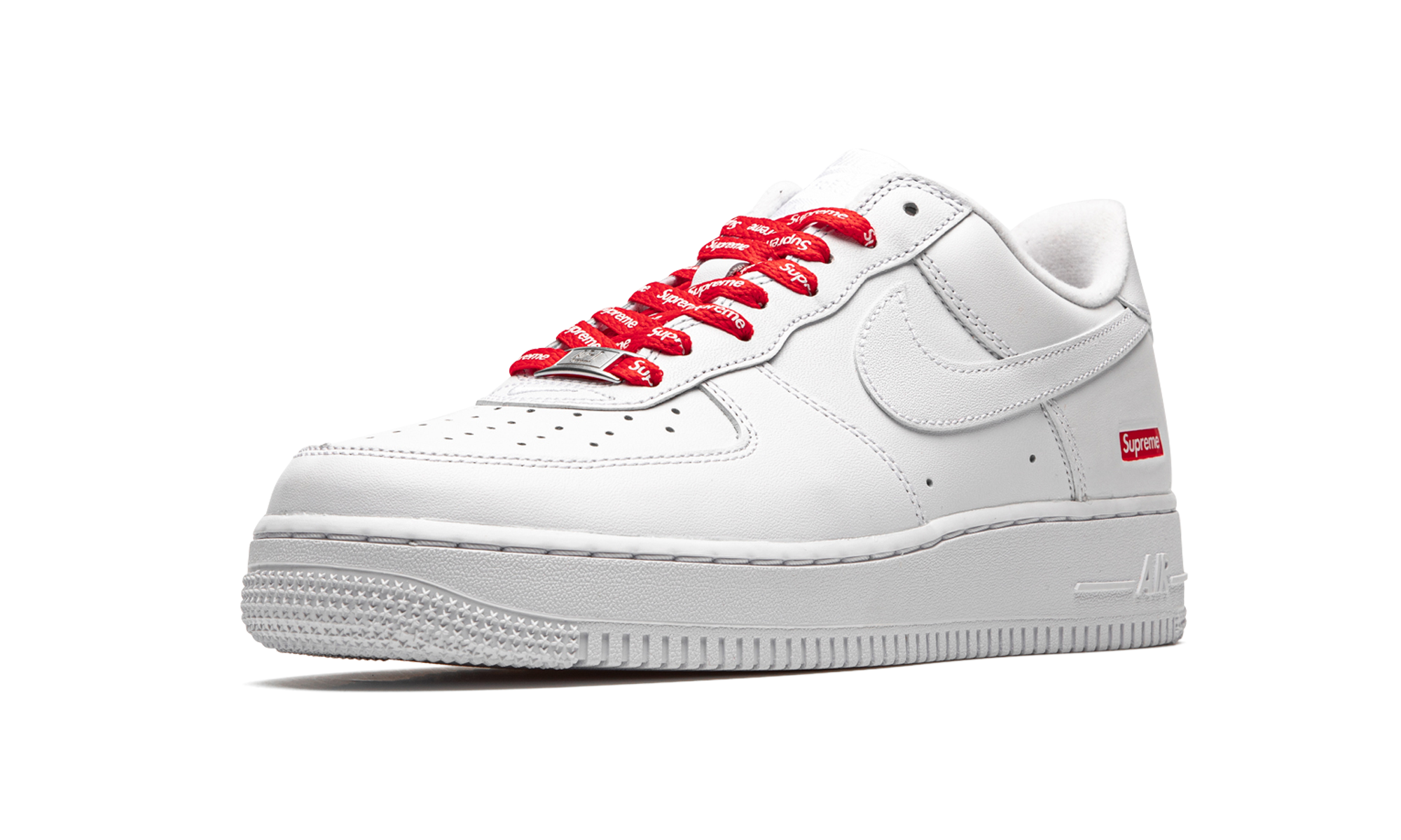 Mens Nike Air Force 1 Low Supreme - Mini Box Logo White White White White/White - View 4 - CU9225 100
