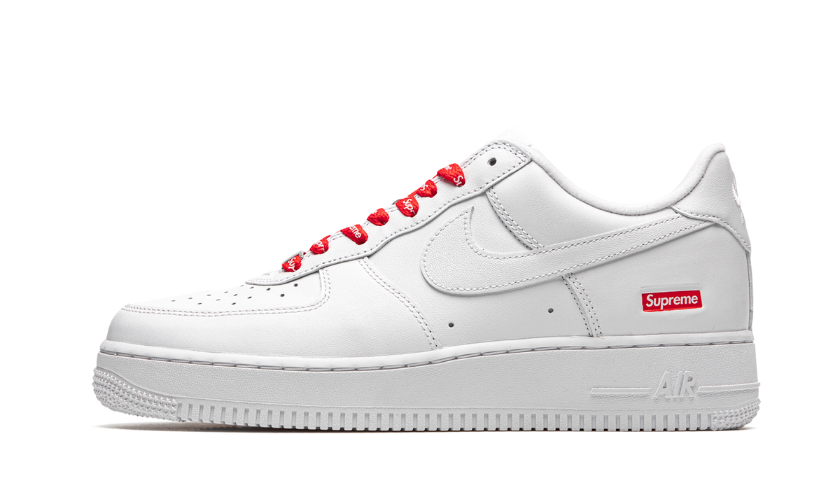 Mens Nike Air Force 1 Low Supreme - Mini Box Logo White White White White/White - Main View - CU9225 100